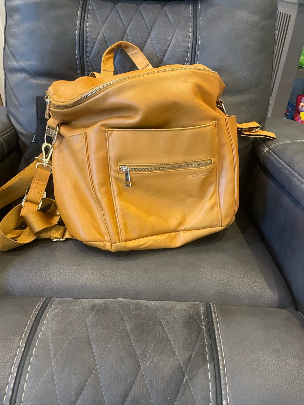Fawn Design Mustard Tan Convertible Baby Bag Backpack